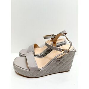 Olivia Miller Sandals Womens Size 9 Gray Open Toe Wedges